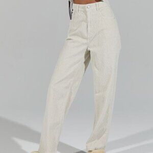 UO BDG Bubble Corduroy High-Waisted Baggy Pant - Cream